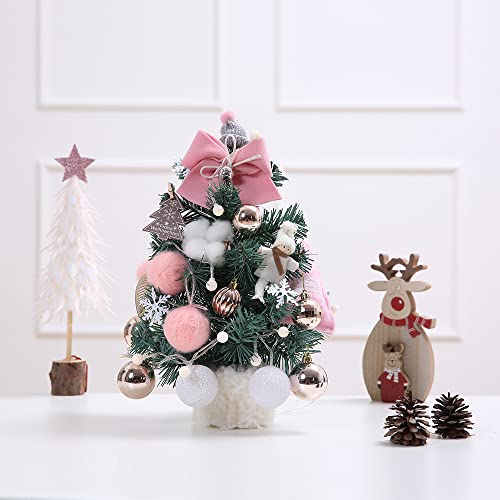 amuzer Mini árvore de Natal de mesa, árvore de Natal pequena artificial de 35 cm com 20 bolas de luz