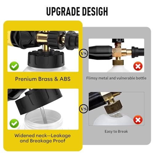 Snow Foam Lance for Karcher K2 K3 K4 K5 K6 K7 Pressure Washer,1000ML Replacement Foam Cannon Upgraded Connect & Power Thick Foam Dispensal Adjustable Spray Nozzle, High Pressure Car Wash Gun Accessory