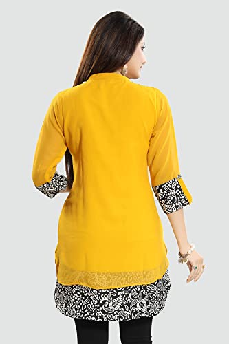 Image of Keshubaba Women's Short Tunics with Neckline Embroidery |Kurti Tops | Short Kurti | Short Kurti for Women | Short Kurti for Girls