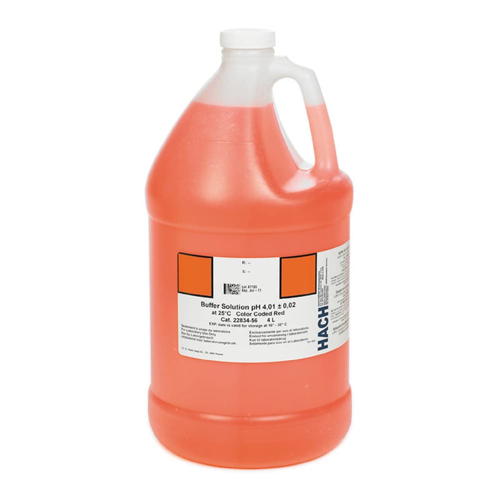 Hach Buffer Solution, pH 4.01 (NIST), Color-Coded red, 4L, 2283456