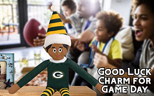 Foco Ebony Nfl Bench Buddy Shelf Elf - Limited Edition Nfl Team Christmas Elf - Plush Toy Travel Companion, Home Or Tailgate (Green Bay Packers) #TOP1
