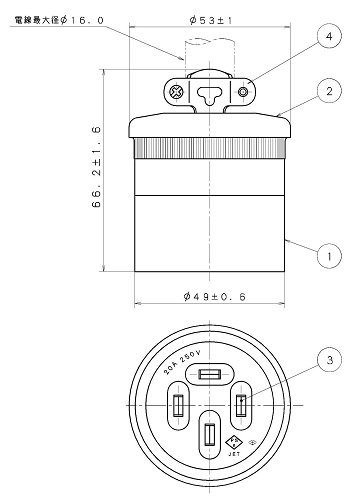 パナソニック コードコネクタボディ 接地3P ブラック WA1429