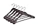 Amber Home Deluxe Curved Solid Wood Coat Hanger, Suit Hanger, Jacket Hanger with Sturdy Non-Slip Bar, Smooth Finish, Wide Shoulder,5 Pack (Walnut Color)