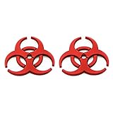 2X 3D Metal Badge car Logo Protection Umbrella Biochemical Modification 3D Emblem Car Motorcycle Decal Metal Emblem (Red)