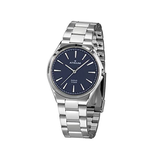 Montre femme ATRIUM quartz analogique étanche bracelet acier inoxydable argenté bleu