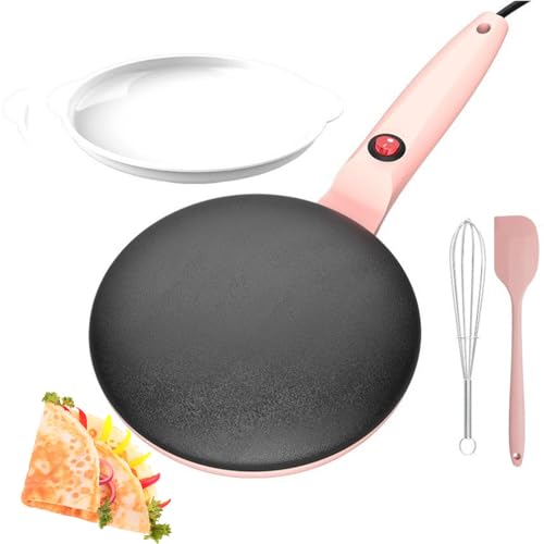 Crepera eléctrica - Máquina de panqueques portátil antiadherente con control automático de termostato para uso doméstico y en restaurantes