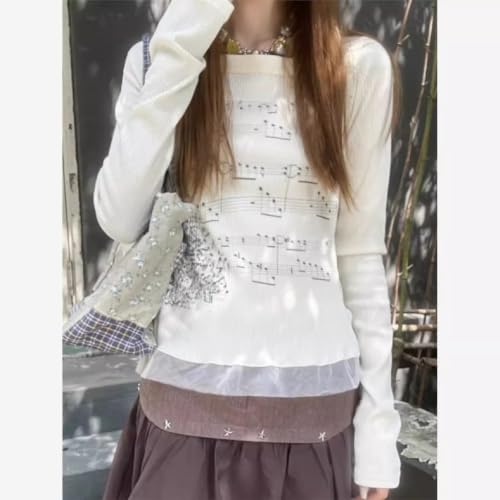 Image of Grunge Clothes for Women Y2K Tops Long Sleeve Fairy Grunge Aesthetic Shirts Teen Girls Vintage Graphic Tees Fall