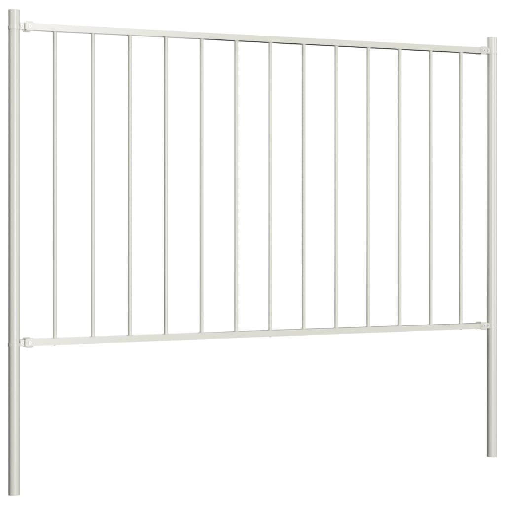 Panel ogrodzeniowy do mebli ze słupkami, stal malowana proszkowo, 1,7 x 1,25 m, biały