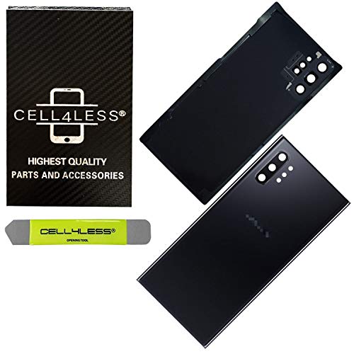 Cell4less Back Glass Replacement Kit for Galaxy Note 10 + Plus with Preinstalled Camera Lens & Adhesive (Aura Black)