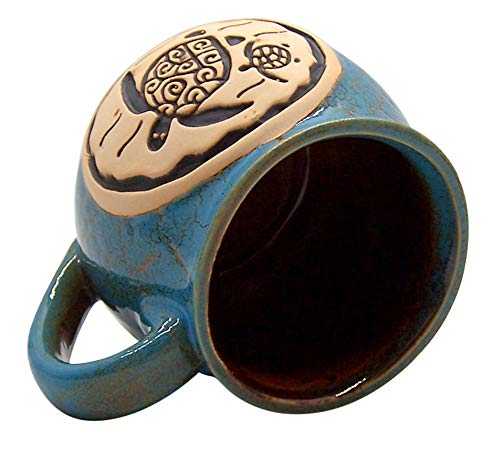 Taza Wowser 16 oz con diseño de tortugas azul y marrón miniatura 3