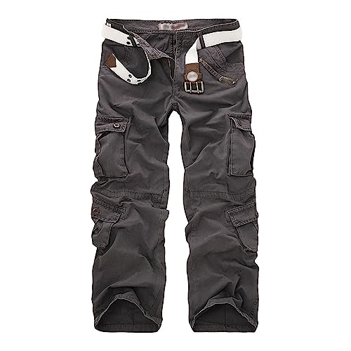Pantalon cargo homme camouflage gris en taille 46 avec 8 poches pratiques