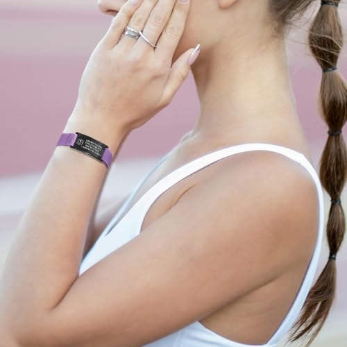 Personalized Medical Alert Bracelet - Customized Elastic Stainless Steel Medical ID Bracelet, Engraved Medic Info for Allergy, Autism, Diabetes, Epilepsy4