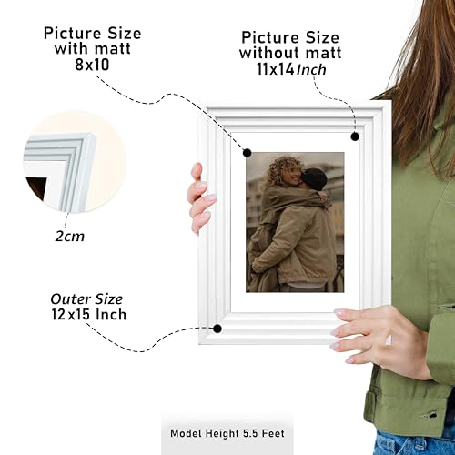Image of Art Street Luxury Photo Frame for living room, Modern Step Design Photo Frames for Photograph, Art Work, Kids Room Set of 6 (11x14 Inch, White)