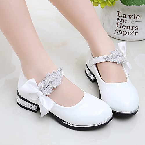 Girls Dress Shoes for Girls Wedding Bowknot Girl Shoes Princess Party School Shoes Low Heel for Toddler Sandal Size 53