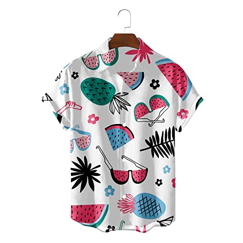 Chemise de plage homme anti-transpiration, haut d'été léger imprimé fruits pour la chaleur