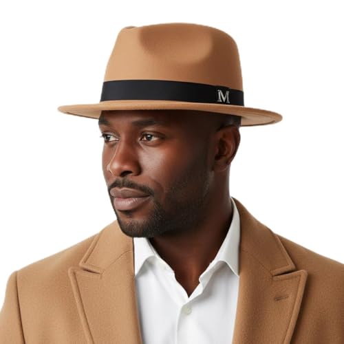 Image of FREEBIRD99 100% Wool Felt Panama Fedora Hat Short Brim Trilby Flat Hat for Men Women