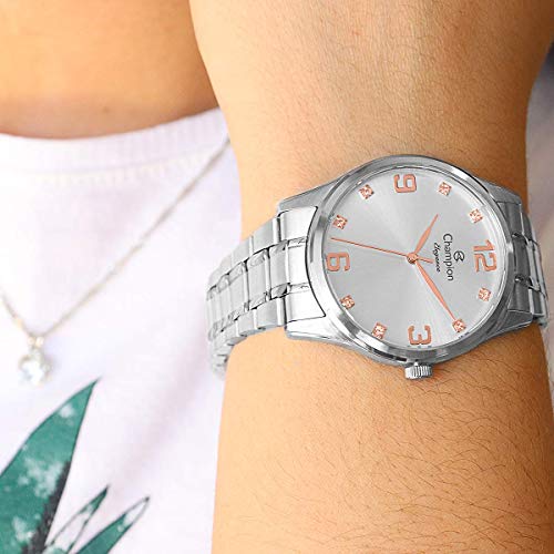 Kit Relógio Champion Feminino Prata