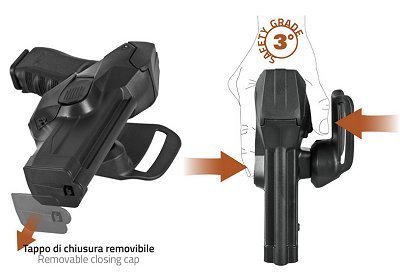 Pistolera profesional de cinturón Vega Holster DCH809 con seguro LIV. 3 para Glock 19/23
