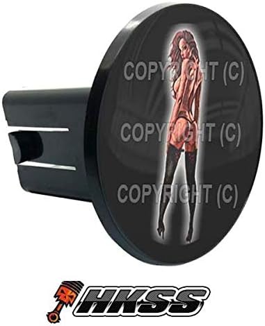 Universal Class 2 3 Tow Hitch Receiver Insert Cover Plug for Tattoo Girl B 2PK Model-PYT-8888-3632