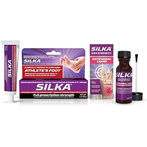 Silka Max Strength Antifungal Liquid & Cream Set - Powerful Relief for Toenail Fungus, Athlete's Foot, and Ringworm, Itch and Burn Relief Cover