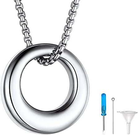 Richsteel Personalised Ashes Jewellery for Men Women, Celtic Knot/Tree of Life/Virgin Mary/Dog Paw/Rose Flower/Skull Pendant Cremation Necklace, Adjutable Stainless Steel Chain, Send with Gift Box