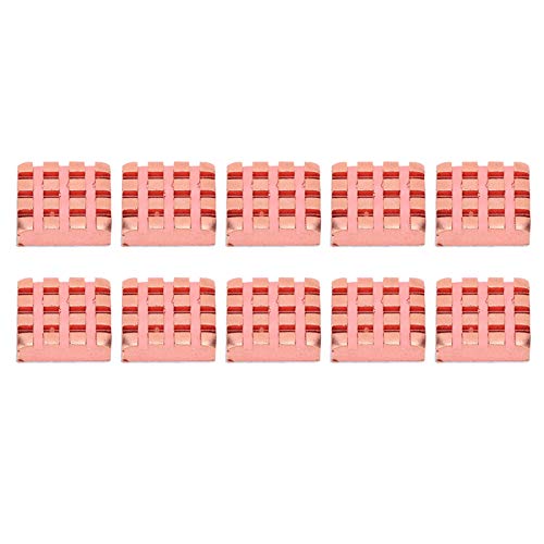 Brass Mini Heat Sink Radiators Attach Thermal Conductive Adhesive 10Pcs P14 x 4 x 14