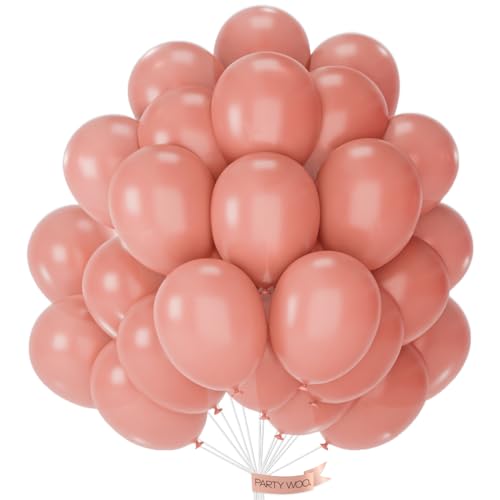 Image of PartyWoo Dusty Pink Balloons 50pcs Dusty Rose Boho Netural Pink Color
