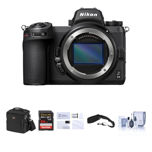 Nikon Z 6II Mirrorless Camera Bundle with 64GB SD Card, Bag, Screen Protector, Sling Strap, Cleaning Kit