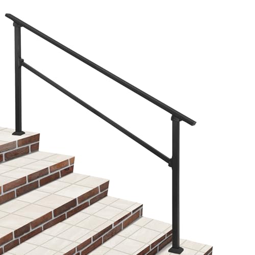 ガービー(Garvee) 手すり 階段 屋外 玄関手すり 亜鉛メッキ製 DIY 角度調整可能 屋内屋外用 設置簡単 179 cm