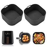 2 Stück Silikonform Heißluftfritteuse zubehör, Wiederverwendbare Airfryer zubehör Einsatz, Air Fryer Accessories, Silikon Backform für Heißluftfritteuse Zubehör 4,1L(HD9200, HD9252, HD9255)