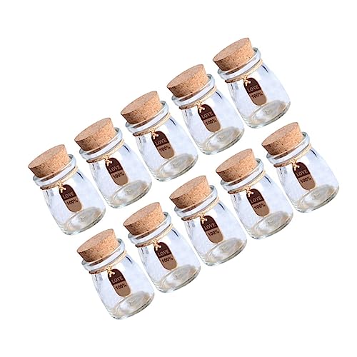 ABOOFAN 10piezas Frascos De Vidrio Con Tapones De Corcho Etiquetas y Cuerda Para Diy Regalos Boda y Tarros Para Miel y Pudín