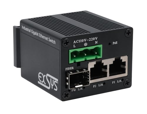 EXSYS EX-62010PoE-SFP Micro Commutateur Gigabit Industriel PoE+ Ă 2+1 Ports