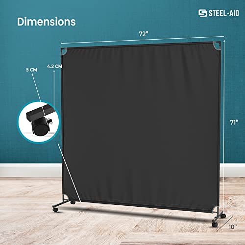 Steel-Aid Room Divider | Freestanding Office Wall Partition With Blackout Screen,, Restaurant, School, Church, Classroom, Dorm Room, Kids Room, Freestanding #TOP2