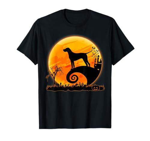 Deutscher Kurzhaar-Hund und Mond-Halloween-Kostüm T-Shirt