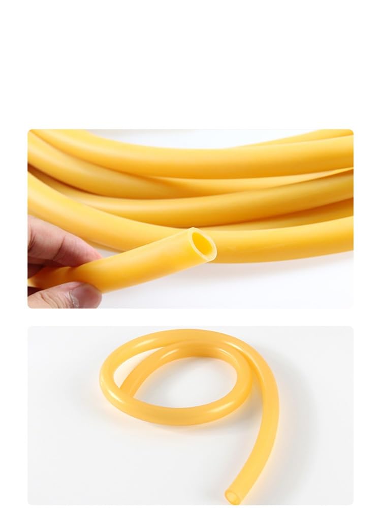 flexiable rubber Rubber Tube Yellow Vein Elastic Cord Natural Latex Hose Highly Elastic 2mm 3mm 4mm 6mm 7mm 8mm 10mm 12mm 17mm drain elastic (Size : 1Meter, Color : ID 2mm x OD 4mm)