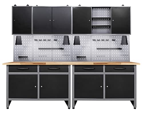 Ondis24 Werkstatteinrichtung 240 cm Werkstattset 7-teilig, Metall...