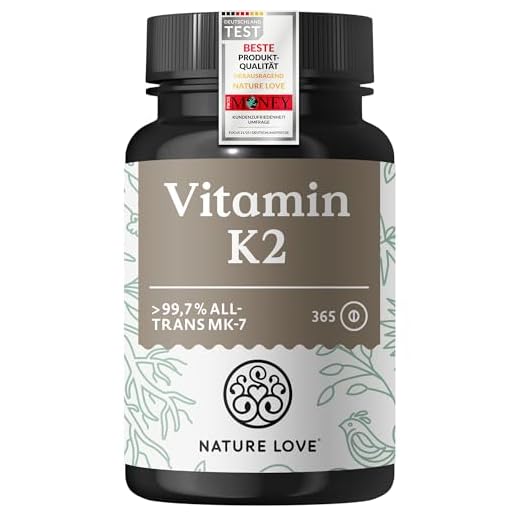 NATURE LOVE® Vitamin K2 hochdosiert - Premiumrohstoff MK7-365 Tabletten - all-trans Gehalt >99,7% MK-7 Menaquinon - vegan, laborgeprüft und in Deutschland produziert