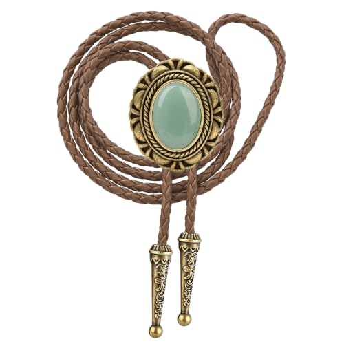 Image of GelConnie Native American Bolo Tie Rodeo Cowboy Leather Necktie Western Necklace Costume Accessories for Men,Women