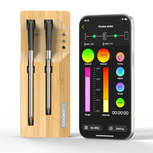 COOKIT 2 Probes Digital Bluetooth Thermometer, 700ft Meat