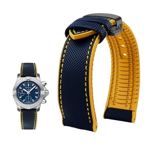 Bracelet de montre en caoutchouc nylon étanche 20 mm 22 mm sport homme