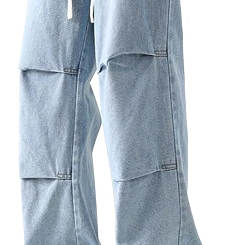 Mens Loose Fit Jeans Regular Fit Straight Leg Jean Elastic Waist Jeans for Men Casual Streetwear Denim Pants2