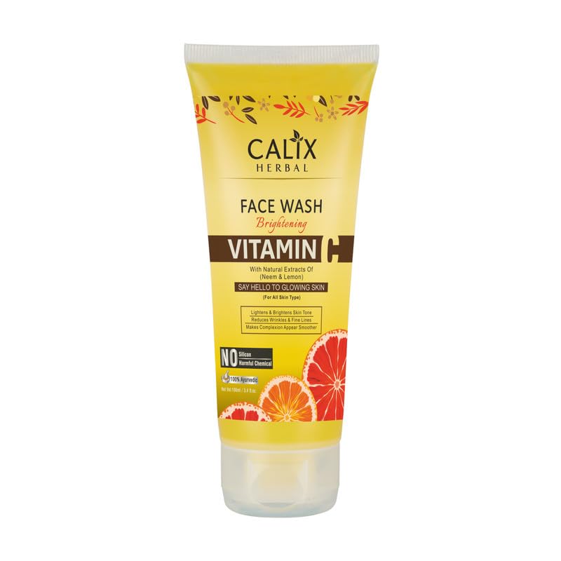 Calix Herbal Vitamin C Face Wash For Brighten and Revitalize Skin Men & Women All Skin Type (100 ml)