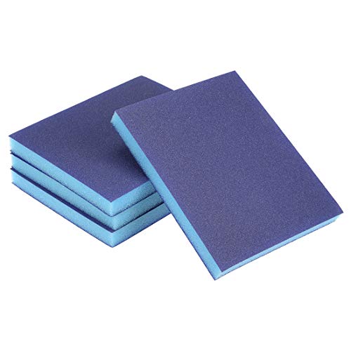 uxcell uxcell Sanding Sponge Sanding Blocks 180-Grits Medium Grit Sand Block Pad for Metal/Drywall/Wood 4pcs