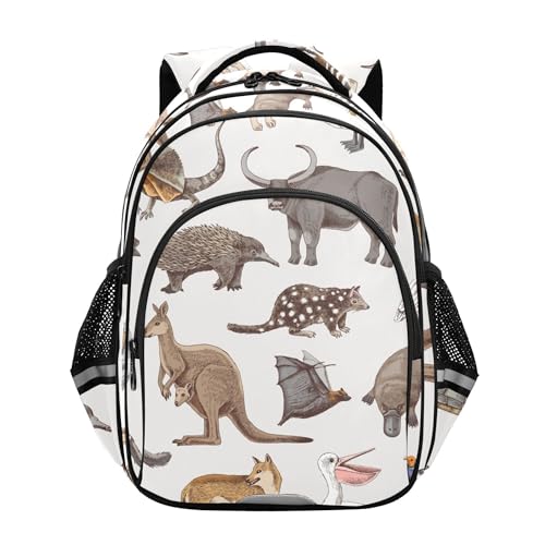 Fisyme Australian Animals Backpack Laptop Back Pack Daycare Bag Bookbag Travel School Backpacks Medium