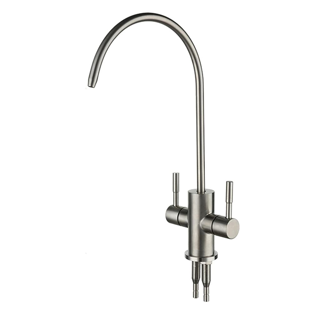 Grifo con filtro de agua potable cepillado y rotación 360 para sistemas de ósmosis inversa