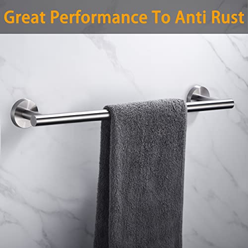 Nolimas Brushed Nickel Bath Towel Bar Single Bars Towel Rack Rod Classic Wall Mounted Sus304 Stainless Steel Bathroom Towel Holder Toilet Kitchen Towel Shelf Single Layer,24 Inches #TOP4