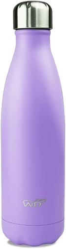 Botella de agua de acero inoxidable, 17 onzas líquidas, recipientes aislados al vacío de doble pared, mantiene las bebidas frías durante 24 horas y