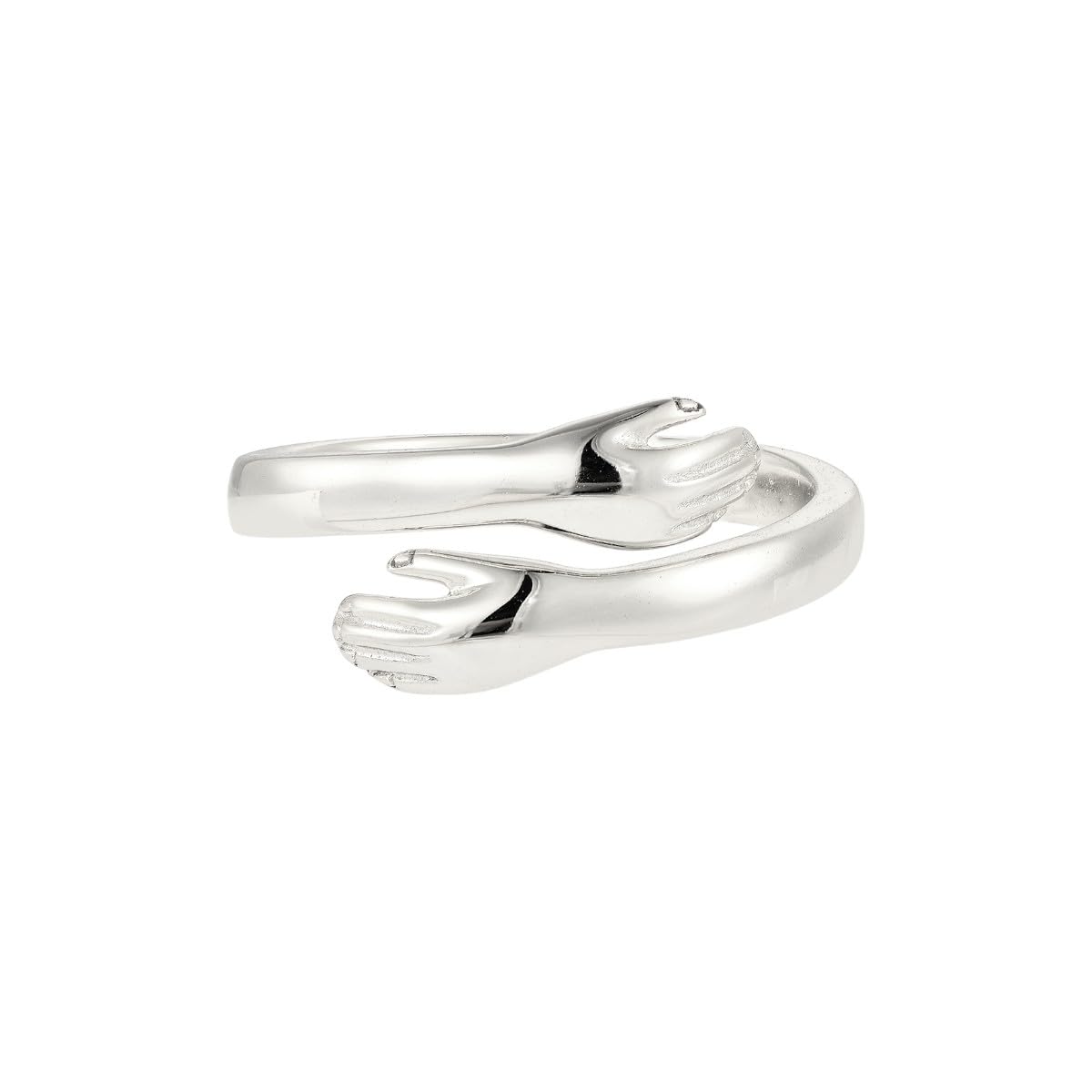 Anello abbraccio in argento Sterling 925, anello aperto, regolabile, idea regalo, Adjustable (Ring size 41-76), Argento sterling, Non pietra preziosa