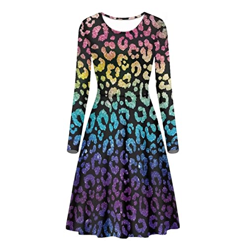 Robe de bal empire imprimé léopard manches longues Cumagical