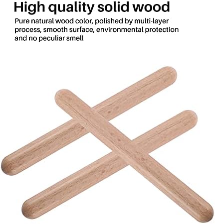 Bruafsir 8 Pairs Classical Wood Claves Percussion Instrument Natural Hardwood Rhythm Sticks Percussion Rhythm Sticks Gift